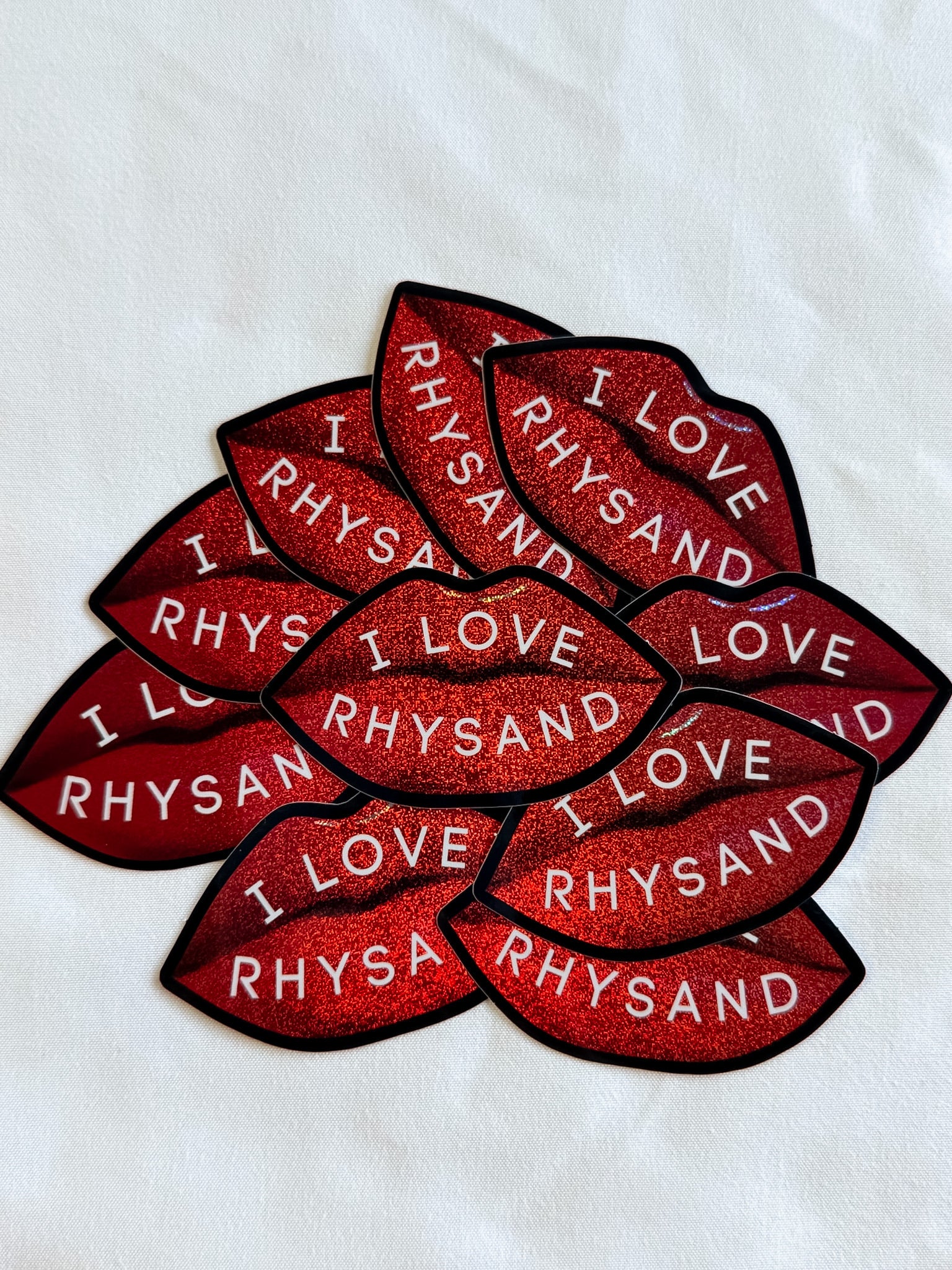 I Love Rhysand Glitter Lips Sticker