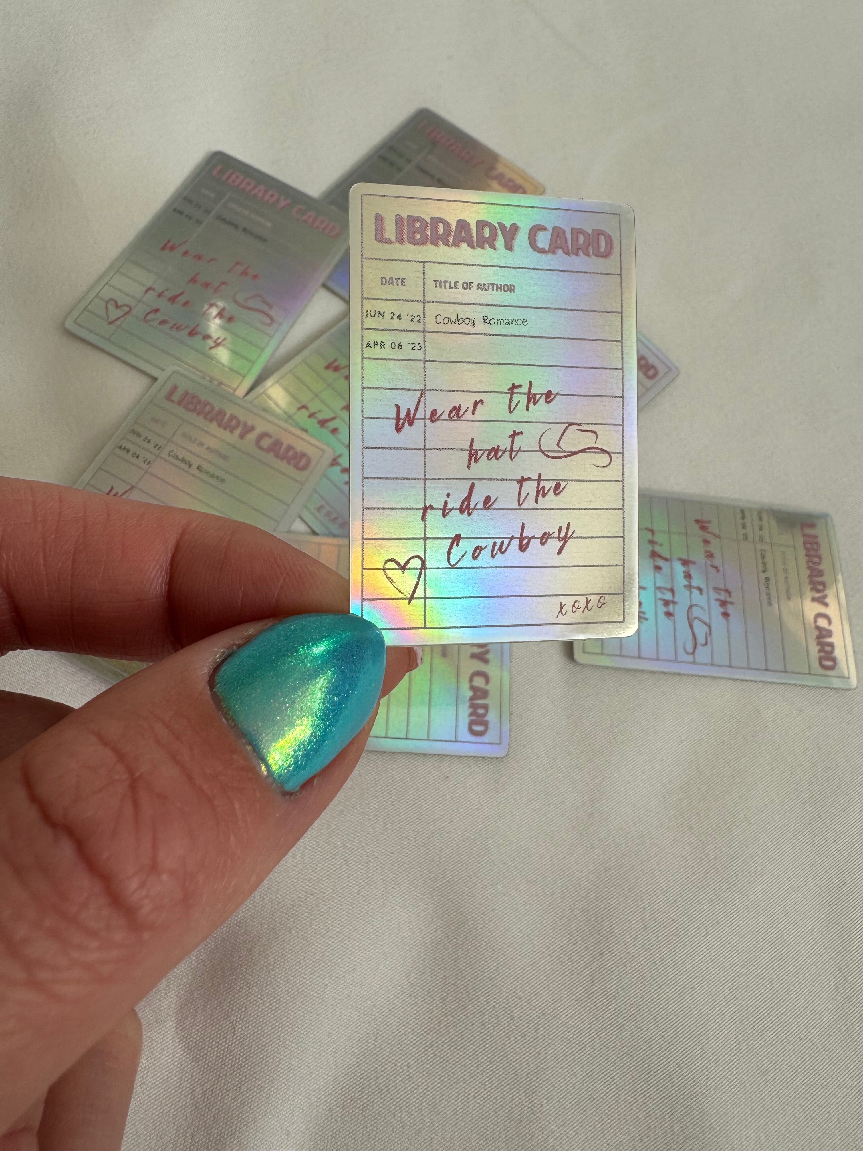 Cowboy Hat Library Card - Sticker