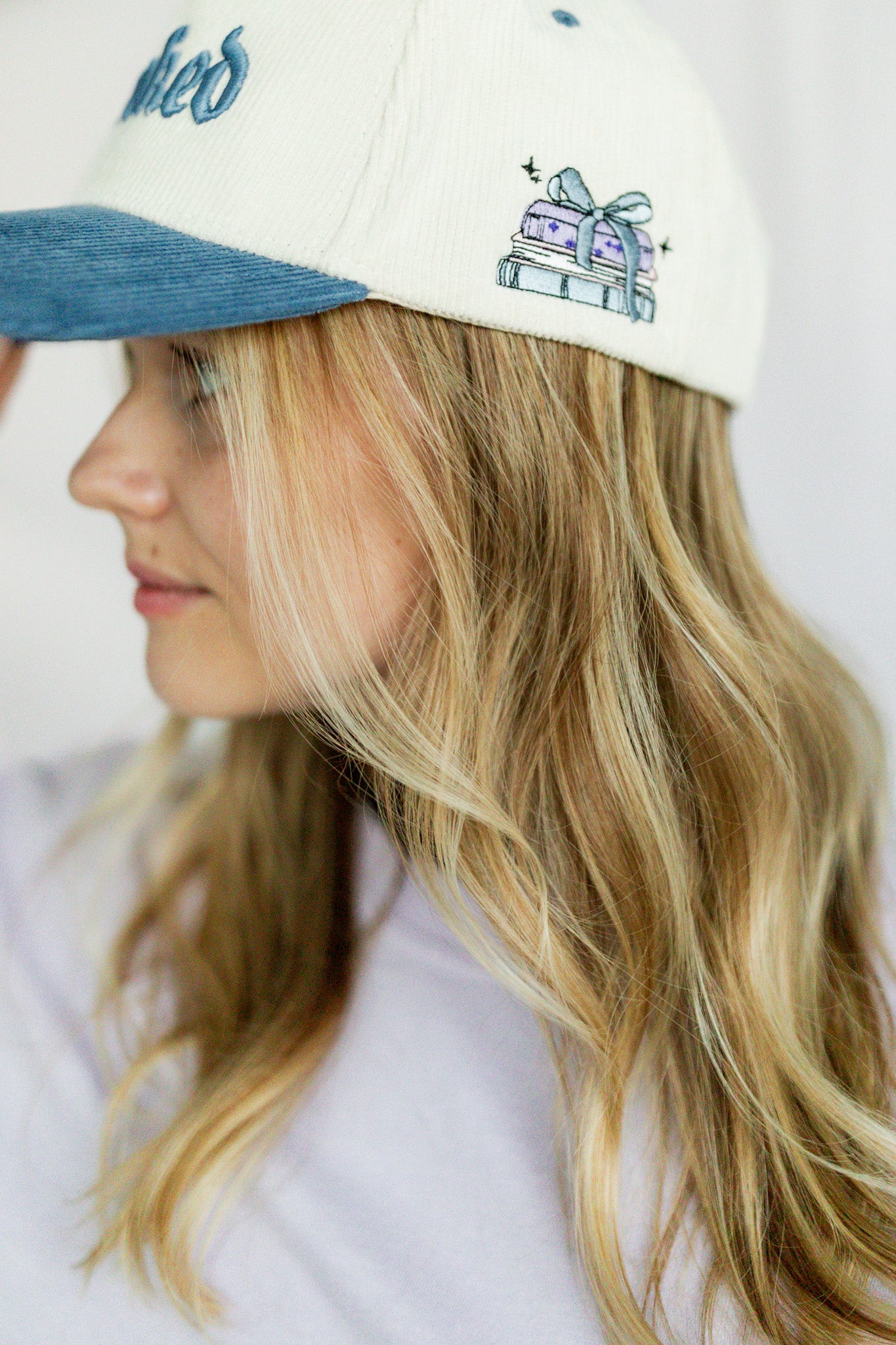 "Booked" Embroidered - Corduroy 5 Panel Hat