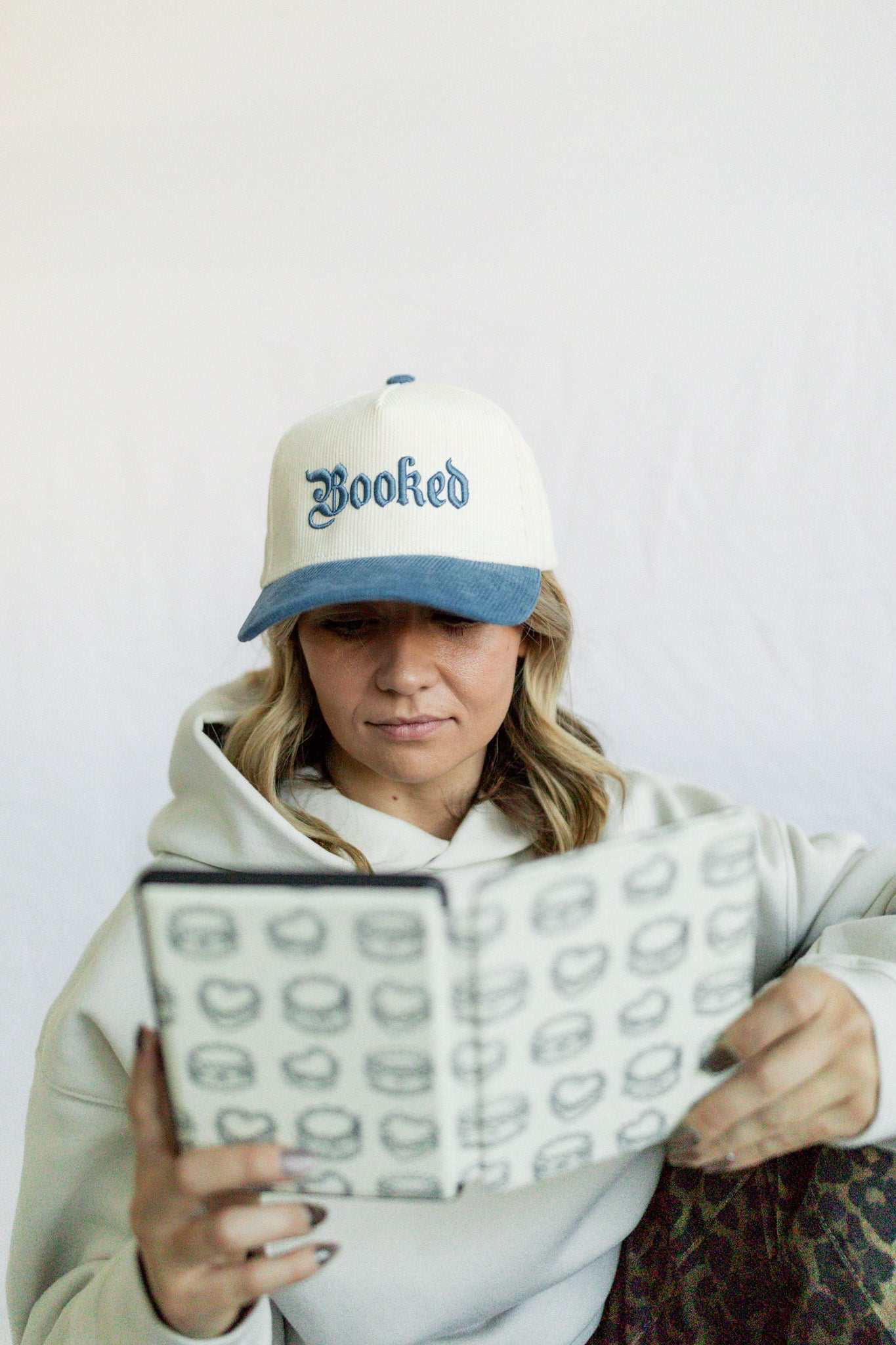 "Booked" Embroidered - Corduroy 5 Panel Hat